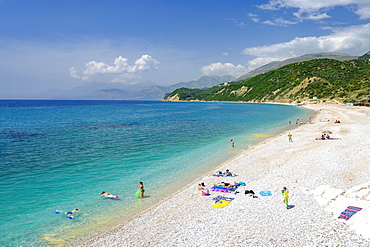 Plazhi Shpella, Lukova beach, Albanian Riviera, Ionian Sea, Qark Vlora, Albania, Europe