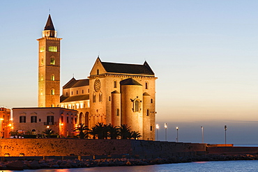 Blue hour, Gothic Norman Trani Cathedral, 11th century, Trani, Bari, Apulia Province, Italy, Europe