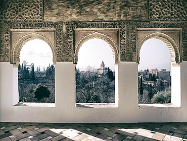 Overlooking the Alhambra, Granada, Andalucia, Spain, Europe