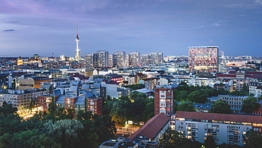 View over the roofs of Berlin to the TV Tower, Berlin, Germany, Europe