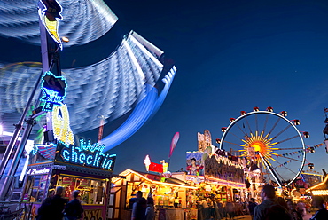 Rides and stalls at the Dippemess, traditional folk festival and sales market, Frankfurt am Main, Hesse, Germany, Europe