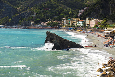 Beach, Monterosso al Mare, Cinque Terre, La Spezia Province, Liguria, Italy, Europe