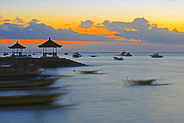 Morning sky on the beach of Sanur, Bali, Indonesia, Asia