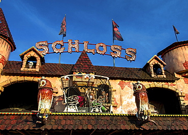 Geisterschloss, haunted castle, Oktoberfest, Theresienwiese, Munich, Upper Bavaria, Bavaria, Germany, Europe