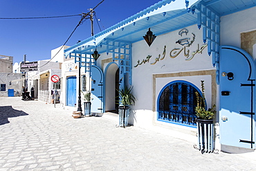 Alley in the town of Houmt Souk, Djerba, Tunisia, Africa