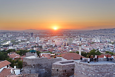 Sunset, Ankara Kalesi Castle, Ulus, Ankara, Central Anatolia Region, Anatolia, Turkey, Asia