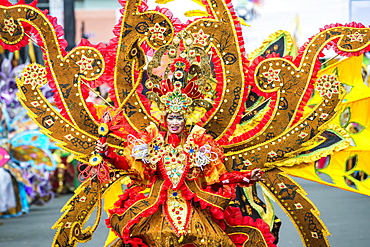 Elaborate costume at the Jember Fashion Festival, East Java, Indonesia, Asia