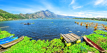 Lake Batur, fisherman, Bali, Indonesia, Asia