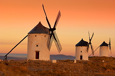 Windmills, Route of Don Quixote, Consuegra, Toledo province, Castilla-La Mancha, Spain, Europe