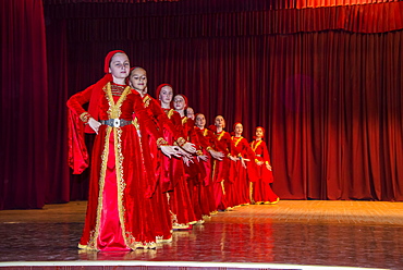 Chechen youth dancing ensemble, Grozny, Chechnya, Caucasus, Russia, Europe