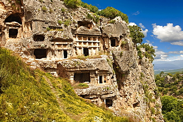 Acropolis and ancient Lycian rock tombs of Tlos Archaeological Site, UNESCO World Heritage Site, Tlos, Turkey, Asia