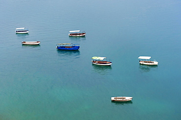 Small boats on Ohrid lake, Ohrid, Macedonia, Europe