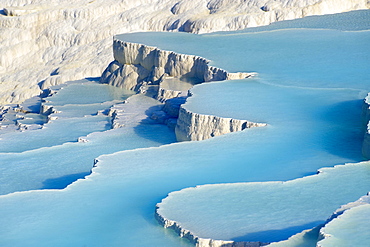 Travertine terrace formations, UNESCO World Heritage Site, Pamukkale, Denizli Province, Aegean Region, Turkey, Asia