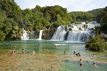 Skradinski buk waterfall, Krka National Park, Sibenik-Knin County, Dalmatia, Croatia, Europe