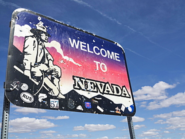 Sign on the Nevada State Route 374, Nevada, USA, North America