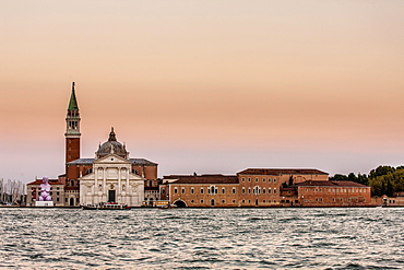 Church of San Giorgio Maggiore at dusk, Venice, Italy, Europe