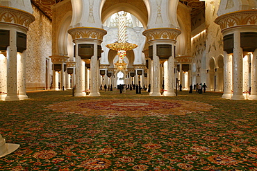 Interior, Sheikh Zayed Mosque, Abu Dhabi, Emirate of Abu Dhabi, United Arab Emirates, Asia