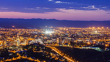 City centre a night, Windhoek, Namibia, Africa