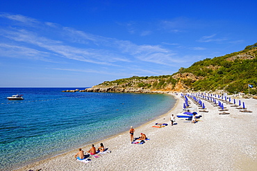 Beach Drobni pijesak, south of Budva, Adriatic coast, Montenegro, Europe
