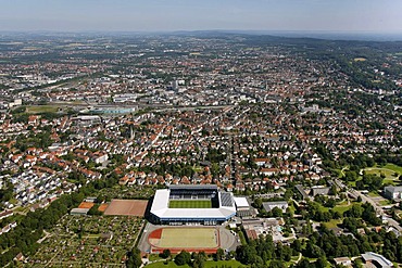 Aerial view, SchuecoArena, Bielefeld, Ostwestfalen-Lippe region, Westphalia, North Rhine-Westphalia, Germany, Europe