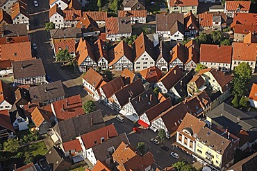 Aerial view, historic centre, Blomberg, Ostwestfalen-Lippe, eastern Westphalia, North Rhine-Westphalia, Germany, Europe