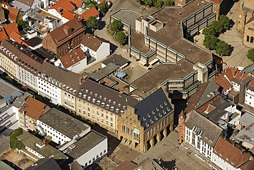 Aerial view, town hall and town administration of Minden, Minden-Luebbecke, North Rhine-Westphalia, Germany, Europe