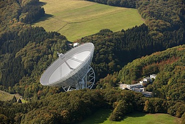 Aerial view, radio telescope, Effelsberg, Bad Muenstereifel, Eifel mountain range, North Rhine-Westphalia, Germany, Europe