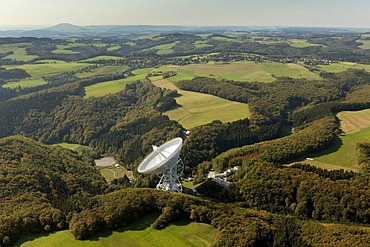 Aerial view, radio telescope, Effelsberg, Bad Muenstereifel, Eifel mountain range, North Rhine-Westphalia, Germany, Europe