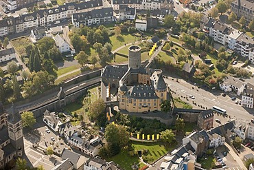 Aerial view, Genovevaburg castle, Mayen, Eifel mountain range, Rhineland-Palatinate, Germany, Europe