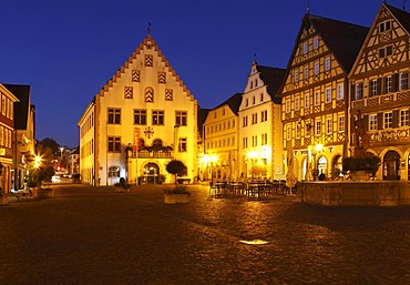 Old Town Hall, Marktplatz square, Bad Mergentheim, Tauber Valley, Hohenlohe, Baden-Wuerttemberg, Germany, Europe