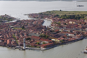 Murano island, aerial view, Venice, UNESCO World Heritage Site, Venetia, Italy, Europe