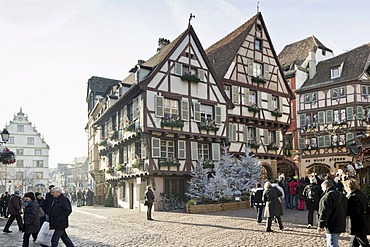 Christmassy and wintery Colmar, Alsace, France, Europe