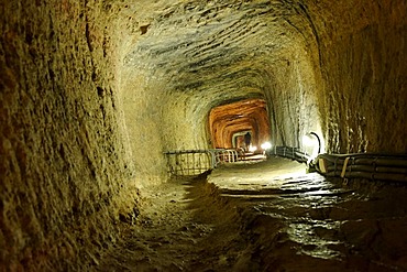 Tunnel of Eupalinos or Eupalinian aqueduct, near Pythagorio, Samos Island, Aegean Sea, southern Sporades islands, Greece, Europe