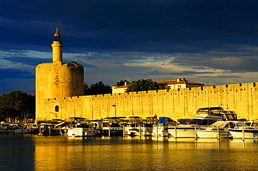 Constance Tower, city wall, Aigues-Mortes, Petit Camargue, Gard department, Languedoc-Roussillon Region, France, Europe