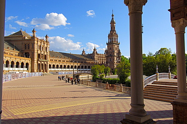 Plaza de Espana in Maria Luisa Park, Seville, Andalusia, Spain, Europe