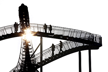 Tiger & Turtle ? Magic Mountain, a walkable landmark sculpture in the shape of a roller coaster, by Heike Mutter and Ulrich Genth, on Heinrich-Hildebrand-Hoehe, mining waste tip, Angerpark, Duisburg, North Rhine-Westphalia, Germany, Europe