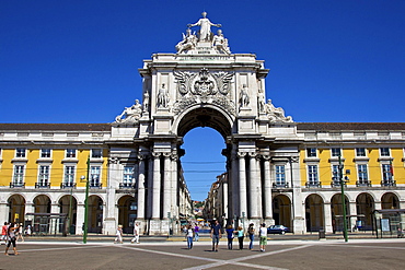 Arco da Rua Augusta, Praca, Praca, Praca do Comercio, Baixa, Lisbon, Portugal, Europe