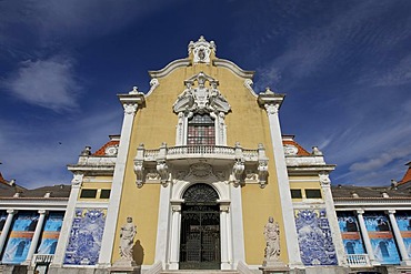 Azulejos, tiles, at the Pavilhao Desportivo Carlos Lopes, Parque Eduardo VII, Lisbon, Portugal, Europe