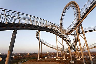 Tiger & Turtle - Magic Mountain sculpture, landmark, walkable sculpture in the Angerpark, roller coaster-shaped, Duisburg, Ruhr area, North Rhine-Westphalia, Germany, Europe