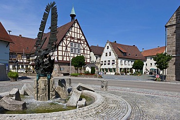 Townscape, Waldenburg, Neckartal, Baden-Wuerttemberg, Germany, Europe, PublicGround