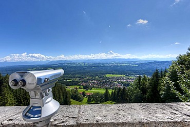 View from Mt Hohenpeissenberg to the village Hohenpeissenberg, Upper Bavaria, Bavaria, Germany, Europe, PublicGround