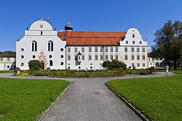 Benediktbeuern Abbey, a former Benedictine abbey, today a monastery of the Salesians of Don Bosco in Benediktbeuern, diocese of Augsburg, Benediktbeuern, Upper Bavaria, Bavaria, Germany, Europe