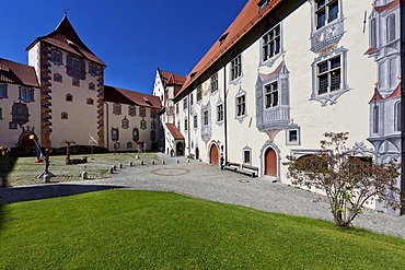 The monastery of St. Mang, a former Benedictine monastery in the diocese of Augsburg, Fuessen, Ostallgaeu, Allgaeu, Swabia, Bavaria, Germany, Europe, PublicGround