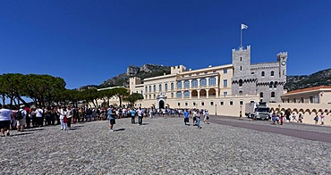 Palais Princier du Monaco, Prince's Palace of Monaco, palace square, Monte Carlo, principality of Monaco, Cote d'Azur, Mediterranean, Europe, PublicGround