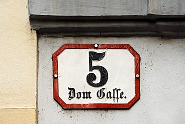 Sign, Dom Gasse street 5, Wolfgang Amadeus Mozart lived here from 1784 to 1787, Vienna, Domgasse street 5, Vienna, Austria, Europe