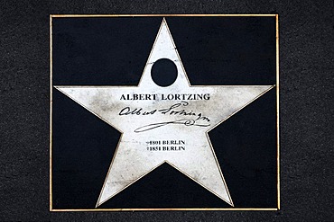 Memorial star to Albert Lortzing on the sidewalk of the Musikmeile, Linke Wienzeile, Vienna, Austria, Europe