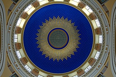 Inner dome of the Karl-Borromaeus-Kirche church, Art Nouveau, 1908, Zentralfriedhof, Central Cemetery, Gate 2, Simmeringer Hauptstrasse, Vienna, Austria, Europe