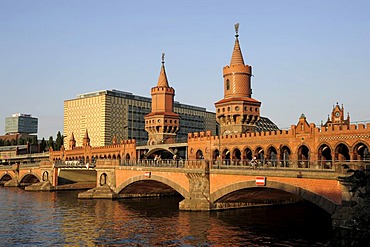 Oberbaumbruecke, a neo-Gothic bridge over the Spree river between Kreuzberg and Friedrichshain, Berlin, Germany, Europe