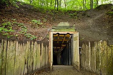 The entrance to Daugbjerg limestone mines near Viborg, Jutland, Denmark, Europe