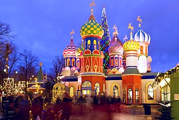 The Russian Christmas theme in Tivoli, Copenhagen, Denmark, Europe